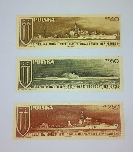 Serie De 3 Estampillas Polonia Armada Polaca 1970