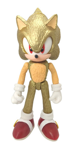 Imagen 2 de 8 de Muñeco Super Sonic Dorado Golden Figura Articulable De 24cm