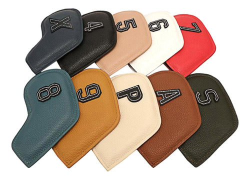 10pack Premium Pu Golf Iron Headcover 3-9, P, S, A Estuche