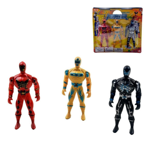 Bonecos Heróis Infantil Super Fighter 3 Peças Power Rangers
