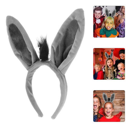 Conjunto De Disfraz De Burro Animal Diadema Con Orejas De