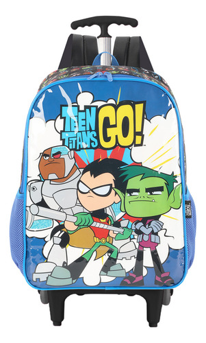 Mochila Jovens Titãs Rodinhas Infantil Dc Comics Is41251tg Cor Azul Desenho Do Tecido Titans