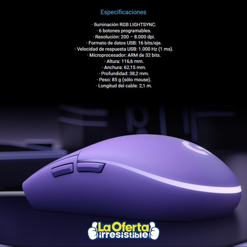 Mouse Gamer Logitech G203 Rgb Lyghtsync