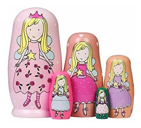 Muñecas Matryoshka De Madera Multicolor 5 Piezas Juguete
