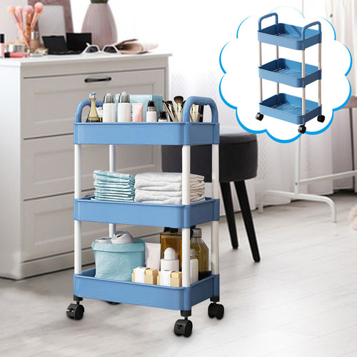 Carrito De Almacenamiento Rodante S De 3 Niveles Con Ruedas,