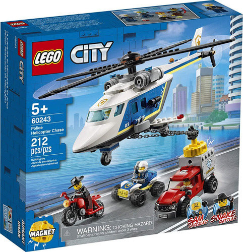 Lego City 60243 Helicóptero Policía 212 Piezas Original