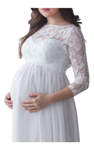 Vestido De Novia Embarazada Largo  M0121