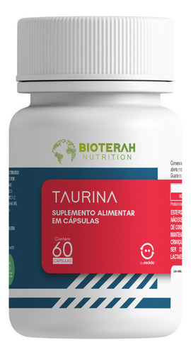 Taurina 1000mg 60 Cápsulas Suplemento Estrutural Eficiente Sabor Sem Sabor