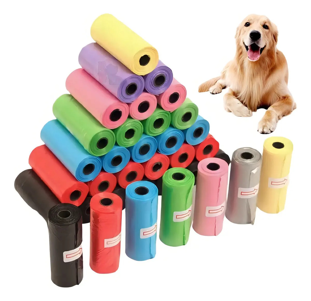 Kit 225 saquinhos refil Cata Caca 15 Rolinhos Pet Sacolas Saquinho Lixo Cor Sortida | MOSHI
