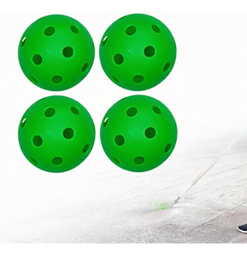 4x Bolas De Floorball, Bolas De Competición Huecas, Verde