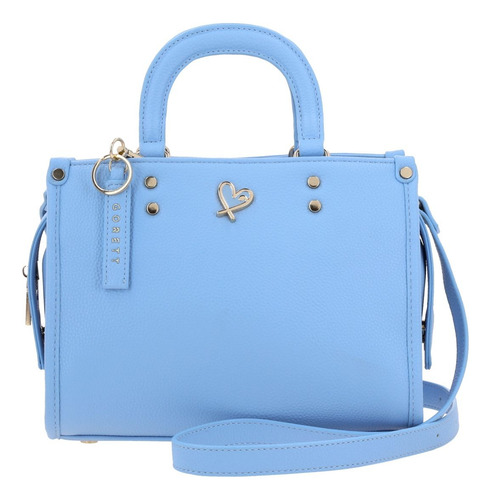 Bolso Dama Satchel Gorett Original Color Azul Marino Flores