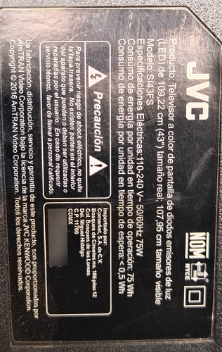 Main Jvc Si43fs 40-mt56ee-mad2hg (Usado)