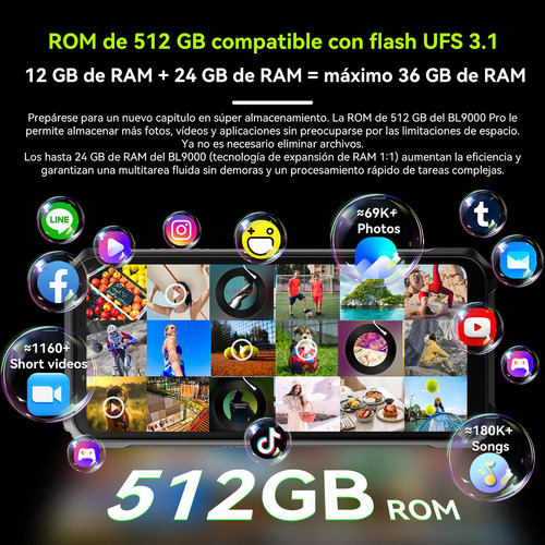 Blackview Bl9000 Pro 5g Rugged Smartphone Desbloqueado Canadá Con Flir Cámara De Imagen Térmica, 36gb +512gb, Android 14 5g Dual Sim 120hz 6.78 Fhd+