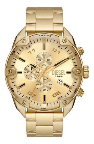 Reloj Hombre Diesel Spiked De Acero Color de la correa Dorado