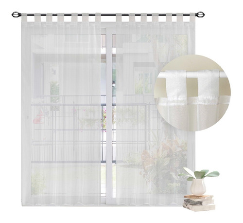 Imagen 10 de 10 de Cortinas Voile Para Barral Blancas 210x140 Cms