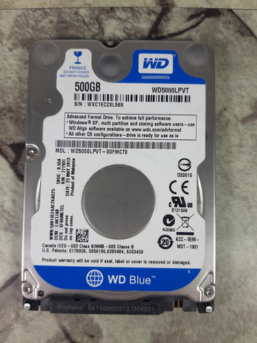 Disco Duro 500gb Western Digital Sata 2.5  Usado