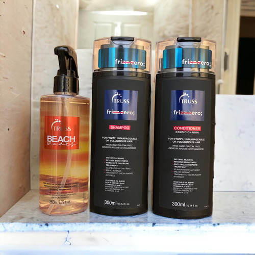 Truss Frizz.zero Shampoo Condicion 300ml + Beach Waves 260ml