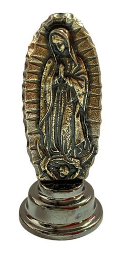 Virgen Guadalupe Con Base De Laton Doble Vista Chica