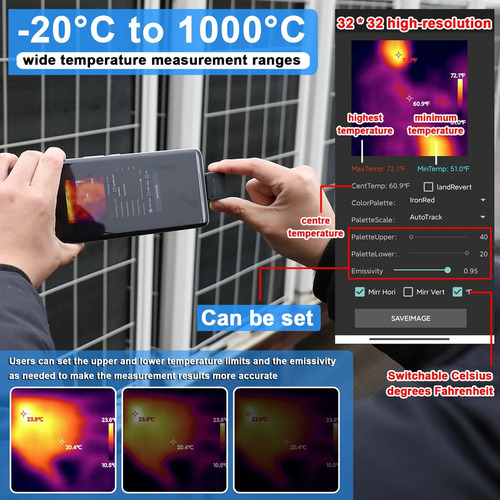 Cámara Termográfica Portátil Tiop02 Para Teléfonos Móviles -