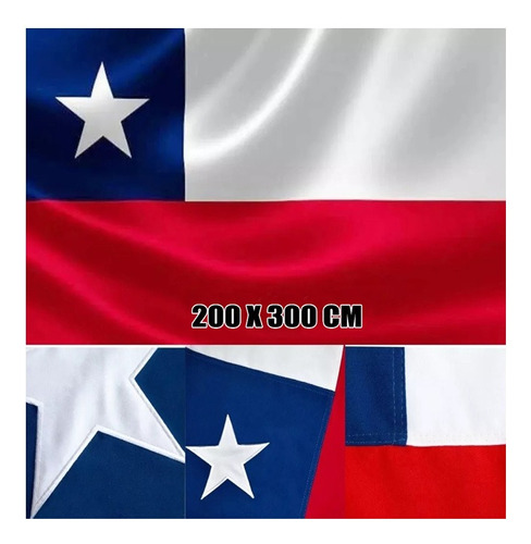 Bandera Chilena, Bandera Nacional Tela 200x300 Cm, Oferta!