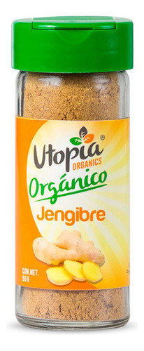 Jengibre Utopia Orgánico Frasco De Vidrio 50g