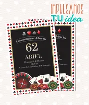 Comprar Tarjeta Cumple 60 - Invitación Cumple Poker Para Imprimir