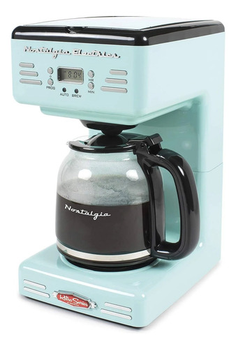 Nostalgia Retro Cafetera Programable De 12 Tazas Aqua Verde Agua