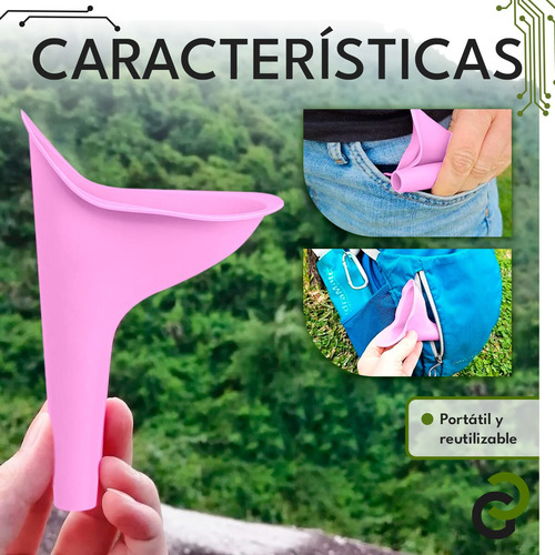 Orinal Urinario Portátil Femenino De Silicona Reutilizable Rosa