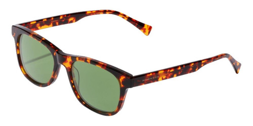 Anteojos de sol Hawkers Lifestyle N°35 One size, diseño Green con marco de acetato de celulosa color habana, lente verde botella de copoliéster tr18 clásica, varilla habana de acetato de celulosa