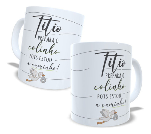 Surpresa Gravidez Titia E Titio Caneca Personalizada Ofert Cor Branco Caneca Titio