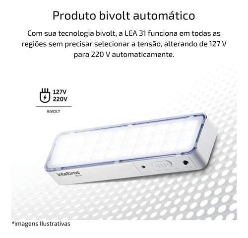 Kit 5 Luminária De Emergência Led Intelbras Lea 31 Com Nf