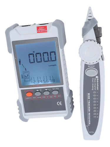 Detector De Cabo De Rede Lcd Tester Multifuncional Abs