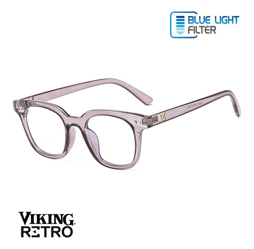 Imagen 2 de 10 de Montura Óptica Retro® Viking® 50 Antiblue Lente Descanso Pc®