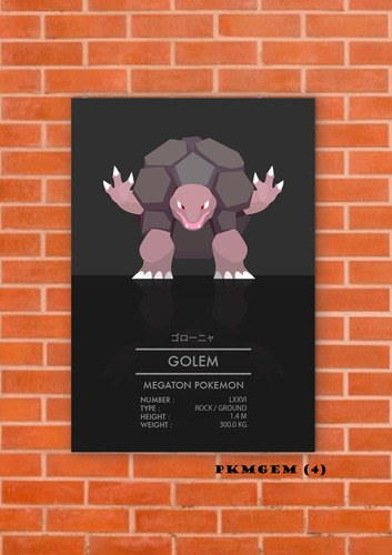 Cuadros Poster Pokemon Golem 33x48 (gem 4)