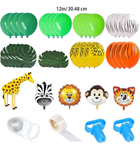 Kit De Guirnalda De Globos Temáticos De Selva Zoológico