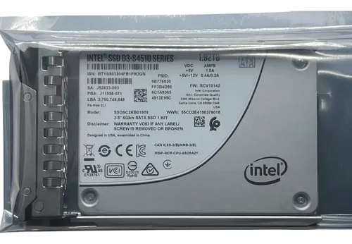 Ssd Servidor Intel D3 S4510 Series 1.92tb 2.5 Sata 6gb Novo