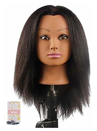 Kalyx African Mannequin Cabeza Pelo Real Para 41mnz