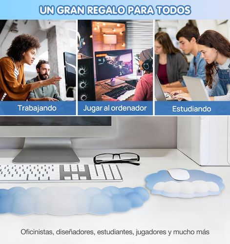 3 En 1 Mouse Pad Set,ergonomico Cojín De Muñeca, La Espuma