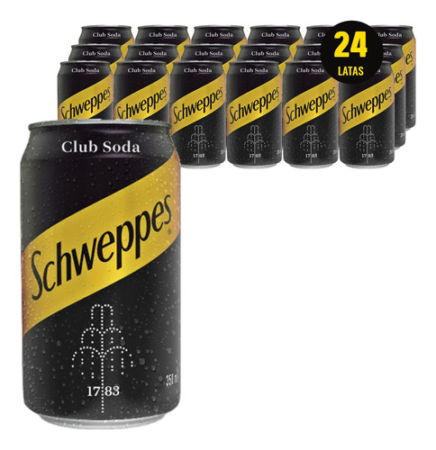Club Soda Schweppes 350ml (24 Latas) Kit Latas