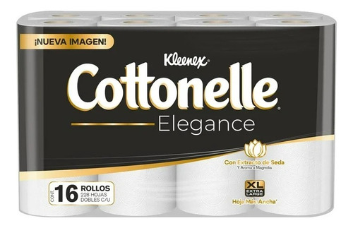 3 Pza Papel Higiénico Kleenex Cottonelle Elegance 16 Rollos
