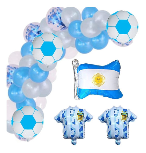 Arcos De Globos Argentina Mundial Qatar Con Camiseta 