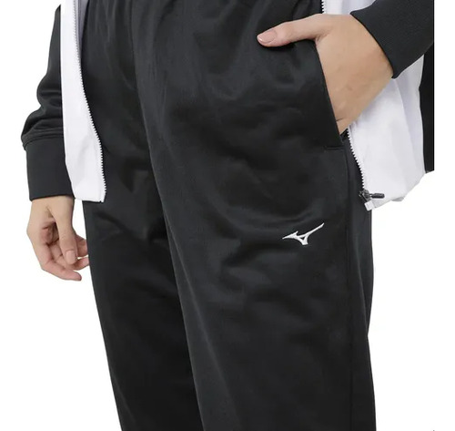 Conjunto Agasalho Mizuno New Root Feminino Preto Branco Verd Preto-branco-verde Liso M