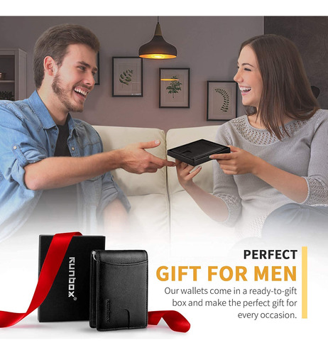 Cartera Runbox, Minimalista, 6 Ranuras, P/ Hombres, Delgada