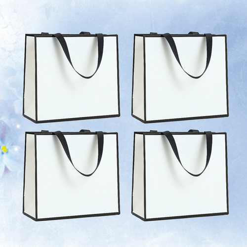 Bolsa De Papel Horizontal Blanca Para Regalo, Joyería, 4 Uni