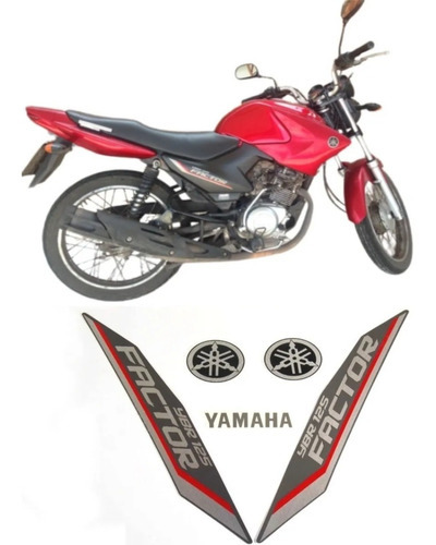 Kit Adesivos Compativel Yamaha Ybr 125 Factor 2012 Vermelha