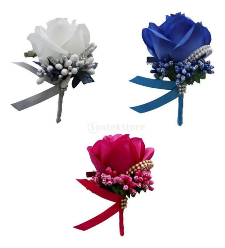 2x Estimulación Broche De Flor Rosa Alfiler De Ramillete De
