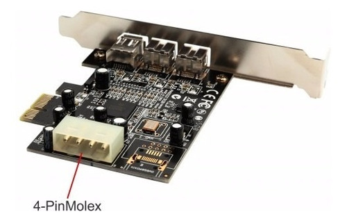 Placa Firewire 800/400 Pci-e Ieee 1394b - 1394a Chip Texas