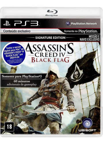 Assassins Creed Iv Black Flag Signature 4 Ps3 Mídia Física