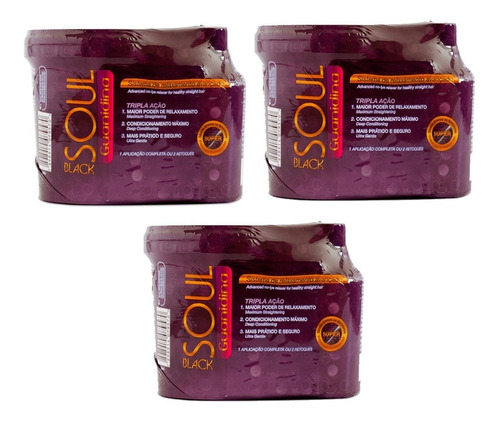 3 Mini Kit Relaxamento Guanidina Gabelos Grossos Soul Black