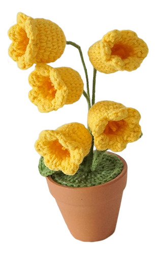 Flores Artificiales Tejidas A Mano Adorno De Amarillo